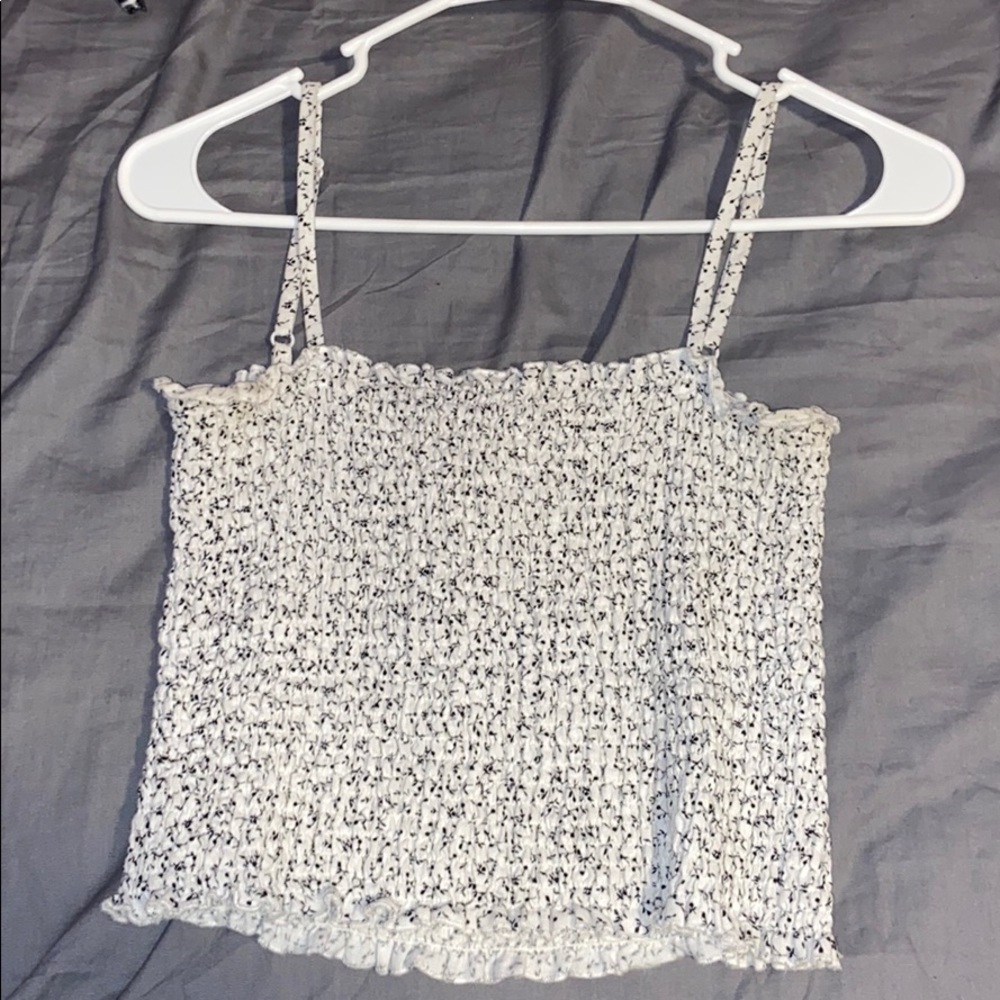 Brandy Melville White Floral Tank Top